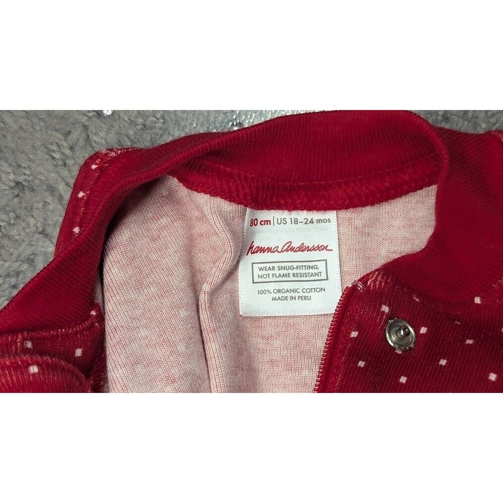 Lot of 3 Winter Hanna Andersson zip sleepers/ L/S Bodysuit 18-24 months 80cm - Picture 3 of 10